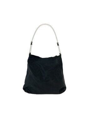 Prada Tessuto Plastic Handle Black Clear Nylon Hobo Shoulder Bag
